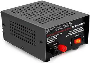 Universal Compact Bench Power Supply - 5 Amp Linear Regulated Home Lab Benchtop AC-to-DC 12V Converter w/ 13.8 Volt DC 115V AC 70 Watt Power Input, Screw Type Terminals, Cooling Fan -  PS7KX