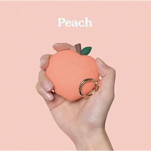 Peach AirPods Case Cover Compatible with Apple AirPods Case 3D Cute Design Case Cover with Keychain for Apple AirPods Case Peach US Patent Registered