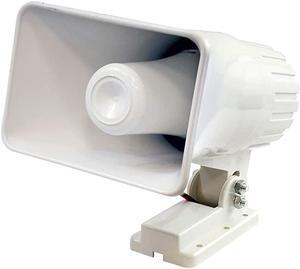 Indoor Outdoor PA Horn Speaker 6 Portable PA Speaker with 8 Ohms Impedance 50 Watts Peak Power Mounting Bracket Hardware Included  PHSP4 White