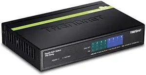 8-Port Gigabit GREENnet PoE+ Switch,TPE-TG44G, 4 x Gigabit PoE/PoE+ Up to 30 Watts/Port, 4 x Gigabit, 61W Power Budget, 16 Gbps Switch Capacity, Ethernet Unmanaged Switch, Lifetime Protection Black