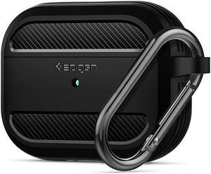 Rugged Armor Designed for Airpods Pro Case Cover Protective Case with Keychain - Matte Black
