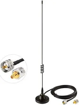 Ham Radio Vehicle Car Mobile Radio Antenna Dual Band VHF UHF 136174MHz 400520MHz Magnetic Base PL259 Male Antenna for BTECH ICOM Kenwood Midland Yaesu TYT AnyTone Amateur Radio Two Way Radio