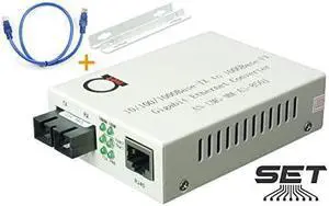 SC 850nm Gigabit Fiber Media Converter Builtin SC Fiber Module 550m 034 Miles to UTP Cat5e Cat6 101001000 RJ45 Auto Sensing Gigabit | Fast Ethernet Speed Jumbo Frame LLF