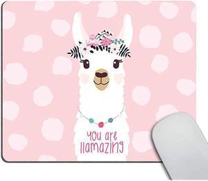 Funny Quote Mouse Pad Cute Llama Design Mousepad NonSlip Rubber Gaming Mouse Pad Rectangle Mouse Pads for Computers Laptop You are llamazing