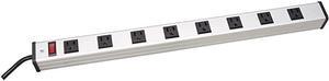 PWS23081N 8Outlet Horizontal Industrial Metal Power Strip 125V 15A 12ft Cord 515R