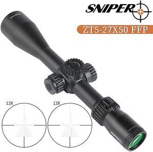 ZT527x50 FFP Scope Side Parallax Adjustment Glass Etched Reticle Red Green Illuminated with Scope Mount