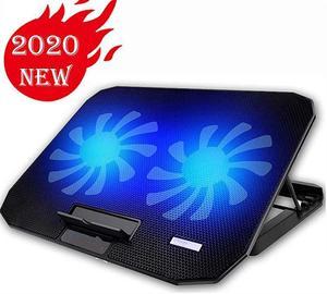 10156 Office Laptop Cooling Pad Big 2Fans Super Quiet Double Sides Builtin USB Line Back Feet Stand