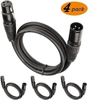 XLR Patch Cable 6 Ft 4 Pack XLR Microphone Cable Short DMX Lighting Cable Balanced XLR Male to XLR Female Cable