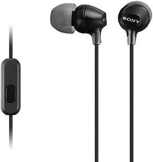 MDREX15AP InEar Earbud Headphones with Mic Black MDREX15APB