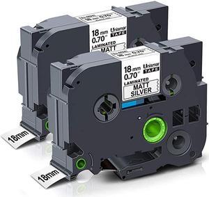 Replace for Brother PTouch TZeM941 Laminated Label Tape for Brother PTD400AD PTD400VP PTD600 PTD600VP PTP700 PTP900W PT2730 Label Maker 34 in x 262 ft Black on Matte Sliver 2Pack