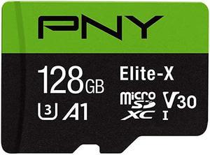 128GB Elite-X Class 10 U3 V30 microSDXC Flash Memory Card - 100MB/s, Class 10, U3, V30, A1, 4K UHD, Full HD, UHS-I, microSD