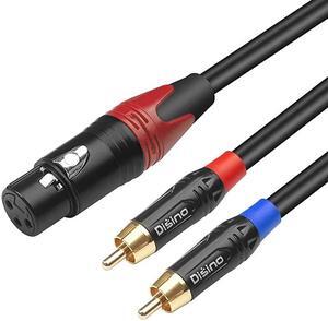 Female XLR to Dual RCA Y Splitter Patch CableUnbalanced XLR Female to 2 RCAPhono Plug Stereo Audio Interconnect Duplicator Lead 33 Feet1 Meter