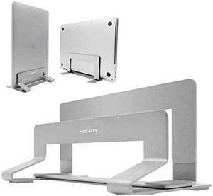 Vertical Laptop Stand for Desk Adjustable Laptop Holder for Universal Compatibility Saves Space Improves Device Airflow Use as MacBook Stand or Laptop Dock Weighted Steel Frame