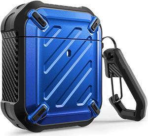 Unicorn Beetle Pro Series Case Designed for Airpods 1 2 FullBody Rugged Protective Case with Carabiner for Apple Airpods 1st 2nd Blue