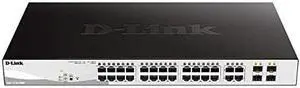 Poe+ Switch, 24 28 Port Smart Managed Layer 2+ Gigabit Ethernet with 4 Gigabit RJ45/SFP Combo Ports and 370W PoE Budget (DGS-1210-28MP)