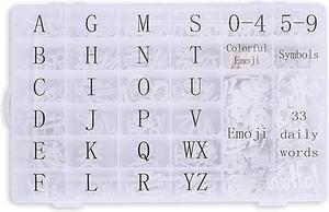 Board s, 558 PRE-Cut Characters (3/4 and 1 Inch, White) in Organizer Box
