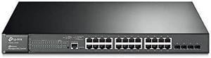 24 Port Gigabit PoE Switch 24 PoE+ Ports 384W w4 SFP slots L2 Managed Limited Lifetime Protection Support L2L3L4 QoS IGMP and LAG IPv6 and Static Routing T2600G28MPS