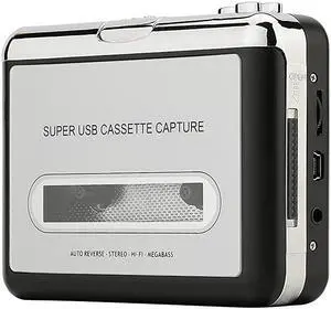 Cassette Player Portable Tape Player Captures MP3 Audio Music via USB Compatible with Laptops and Personal Computers Convert Walkman Tape Cassettes to iPod Format Silver
