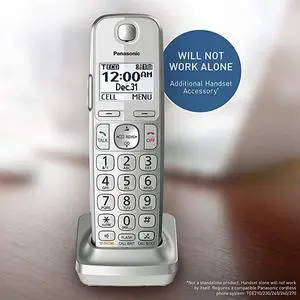 Cordless Phone Handset Accessory Compatible with KXTGE463S KXTGE474S KXTGE475S Series Cordless Phone Systems KXTGEA40S Silver
