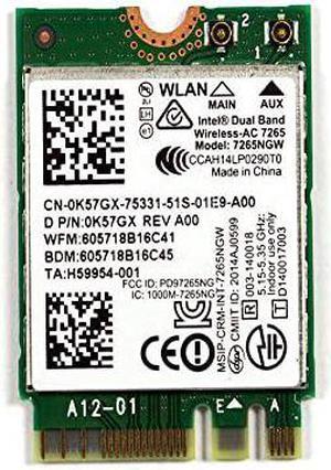 Dual Band WirelessAC 7265NGW WiFi Card for DELL Inspiron 137000 Latitude 5250 E5450 E5550 E7250 E7450 Inspiron 7348 7352 P55F P55F001 0K57GX 0V7RMP 0WPWWD K57GX V7RMP 0K57GX 0V7RMP 0XXY3M