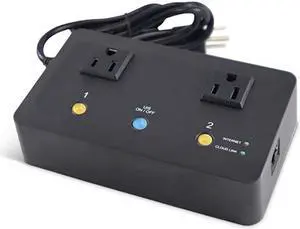 Internet Enabled IP Remote Power Switch with Reboot Control via Smartphone App Cloud Service Web Browser Skype or Hangouts 2 Independent AC Power Outlets Model 622B