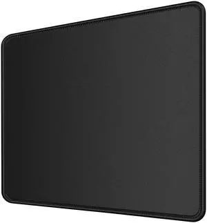 Mouse Pad [30% Larger] with Non-Slip Rubber Base, Premium-Textured & Waterproof Computer Mousepad with Stitched Edges, Mouse Pads for Computers, Laptop, Gaming, Office & Home, 8.5 x 11 in, Black