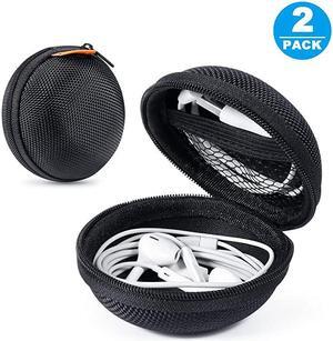2 Packs  Hard Earphone Case Headphone Organizer Shockproof Mini Earbud Carrying Case for AirPods High Protection Small EVA Storage Pouch Bluetooth Earpiece Bag Lightweight Coin Purse