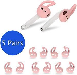 5 Pairs Silicone Ear Tips for Apple AirPodsEarPodsSilicone Soft Covers AntiSlip Sport Earbud Tips AntiDrop Ear Hook Gel Headphones Earphones Protective Accessories Tips Pink