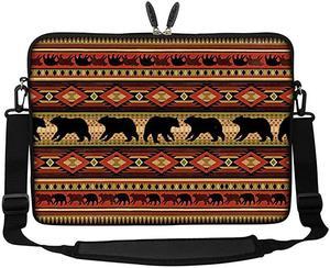 17 173 inch Neoprene Laptop Sleeve Bag Carrying Case with Hidden Handle and Adjustable Shoulder Strap Family of Elephants