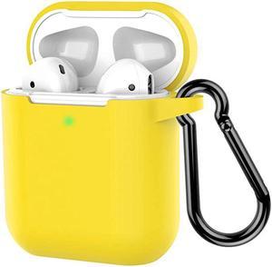 Protective Silicone Case with Keychain for Apple AirPods 2 Yellow