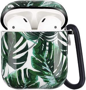 Airpods Case  Hawaii Tropical Palm Leaf Protective Hard Case Cover Skin Portable Shockproof Women Girls Men with Keychain for Apple Airpods 21 Charging Case Palm Leaf