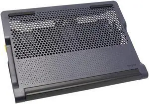 Portable Chill Hub and Chill Mat with Fan Ventilation Prevents Overheating 4Port USB Hub Rubber Grips Cooling Pad for up to 17Inch Laptop Black AWE81US
