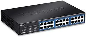 24-Port Unmanaged Gigabit GREENnet Desktop Switch, Ethernet Network Switch, 24 x 10-100-1000 Gigabit Ethernet RJ-45 Ports, 48Gbps Switching Capacity, Lifetime Protection, Black, TEG-S24DG