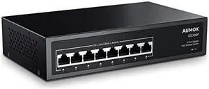 8 Port Gigabit POE Switch 8 Port POE 120W Gigabit Ethernet Unmanaged Network Switch Plug and Play Sturdy Metal Housing Traffic Optimization SG308P