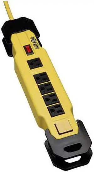 Lite 6 Outlet Safety Power Strip 9ft Cord with GFCI 515P Plug Hang Holes TLM609GF