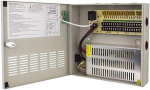 CCTV Power Supply 18CH Channel Port Box  Distributed Power Supply Output 12V DC for CCTV DVR Security System and Cameras UL Listed 20A