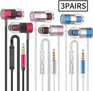 Metal Headphones Earphones Earbuds Earphones Noise Islating High Definition Stereo for Samsung iPhoneiPad iPod and Mp3 Players Mixed