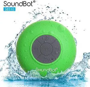 SB510 HD Water Resistant Bluetooth Wireless Shower Speaker HandsFree Portable Speakerphone w 6Hrs of Playtime Builtin Mic Control Buttons amp Detachable Suction Cup for Indoor amp Outdoor