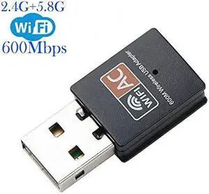 USB WiFi Adapter 600mbps Dual Band 24G 5G Wireless Adapter Mini Wireless Network Card WiFi Dongle for LaptopDesktopPC Support Windows108817VistaXP2000 Mac OS X 1061013