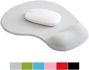 Mousepad with Gel Wrist Support Ergonomic Gaming Desktop Mouse Pad Wrist Rest Design Gamepad Mat Rubber Base for Laptop Comquter Silicone NonSlip SpecialTextured Surface 02Gray