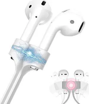 Strong Magnetic Strap Airpods Anti-Lost Cord Sports Leash String – Accessories Compatible with Airpods Pro/2/1 (White)