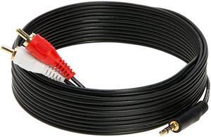 Male Audio to 2 RCA Stereo Cable 6ft 10ft 12ft 15ft 25FT 25FT