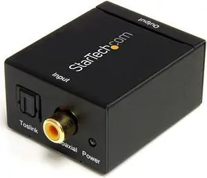 com SPDIF Digital Coaxial or Toslink Optical to Stereo RCA Audio Converter Digital Audio Adapter SPDIF2AABlack