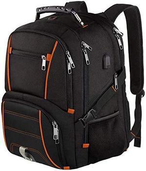 Backpacks for Men Extra Large College School Laptop Bookbags with USB Charging PortRFID TSA Friendly Water Resistant Business Computer Bag with Luggage Sleeve Fit 173 Inch Laptop 45LOrange