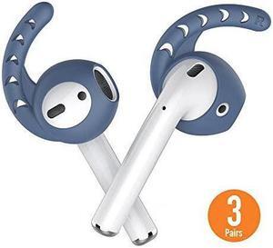 3 Pairs AirPods Ear Hooks Cover Silicone Accessories Compatible with Apple AirPods and EarPods Headphones(Navy Blue)