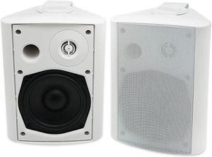 525 Inches 200 Watts Indoor Outdoor Patio Bluetooth Speakers with Superior Stereo Dome Tweeter All Weather Wired Wall Mount SystemWhite