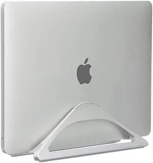 Vertical Laptop Stand for Desks Silver | Adjustable Holder to Dock Apple MacBook MacBook Pro and Other Laptops to Organize Work Home Office