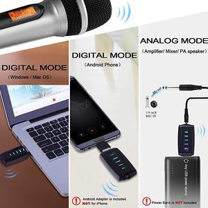 Wireless Microphone Alvoxcon UHF Dynamic mic for Android PC Computer Laptop PA Podcasting Vlogging YouTube Vocal Recording Gaming Singing Practice System with Receiver