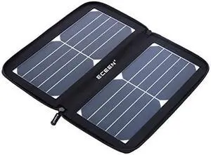 Folding Solar Panel Phone Charger With USB PortZipper Pack for iPhone iPad iPods Samsung Android Smartphones Speaker Gopro All 5V USBCharging Devices Black