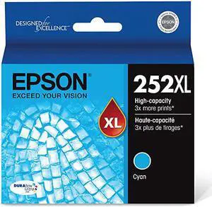 T252XL220 252XL WorkForce WF3620 3640 7110 7210 7610 7620 7710 7720 Ink Cartridge Cyan in Retail Packaging